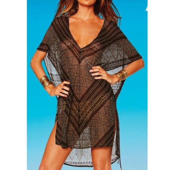black and gold swimsuit cover up